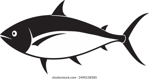 create an image of (Tuna fish smile font face) silhouette Vector with a white background