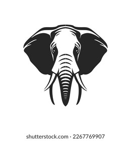 Create an impactful brand logo with an elegant black and white elephant vector.