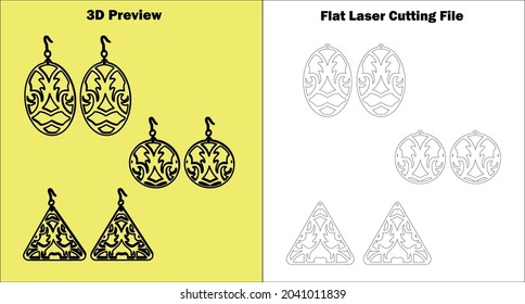 Create an individual set of acrylic and wooden jewelry especially earrings with my templates for laser cutting machines. Check out my products which are available for all material thicknesses.