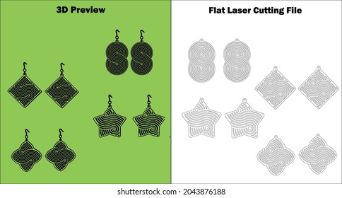 Create an individual set of acrylic and wooden jewelry especially earrings with my templates for laser cutting machines. Check out my products which are available for all material thicknesses. svg