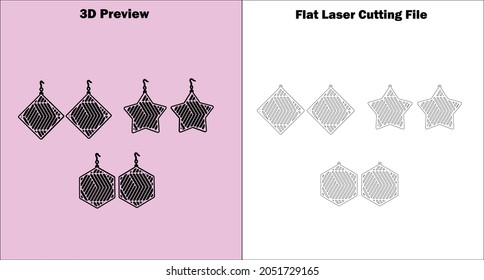 Create an individual set of acrylic and wooden jewelry especially earrings with my templates for laser cutting machines. Check out my products which are available for all material thicknesses.