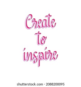 Create to inspire hand lettering 3d isometric effect with rainbow patterns.