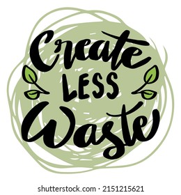 Create less waste hand lettering. Poster quotes.