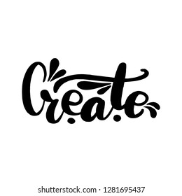 Create lettering greeting card. Typographic design isolated on white background. Vector illustration.