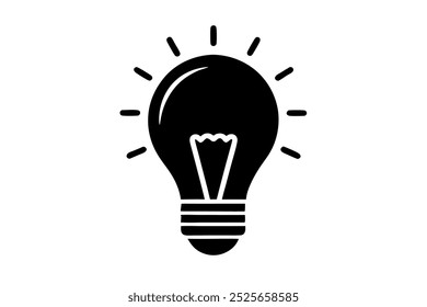 Create a Lightbulb icon flat vector illustration design isolated on white background