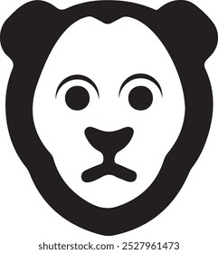 create lion face outline with black color