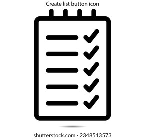 Create list button icon vector illustration graphic on background