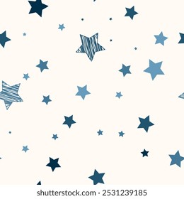 Crie uma atmosfera mágica com um padrão vetorial perfeito de estrelas! Sombras azuis delicadas em um fundo branco vai trazer uma sensação de harmonia celestial e tranquilidade para o seu design.