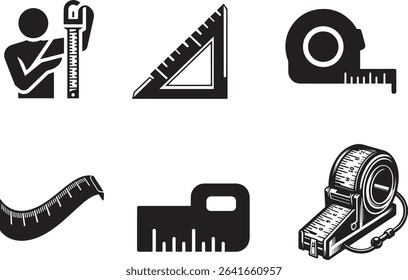 create measurement  scale vector silhouette icon with white background