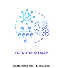 Create mind map concept icon. Creative problem solution development idea thin line illustration. Ideas generation, plan visualization. Vector isolated outline RGB color drawing