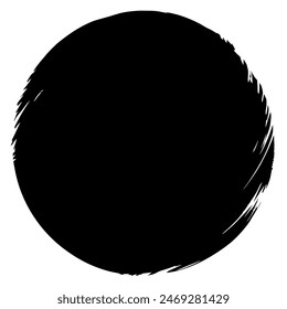 Create minimalist art with a black circle as the main focus, clean design, bold contrast