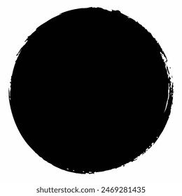 Create minimalist art with a black circle as the main focus, clean design, bold contrast
