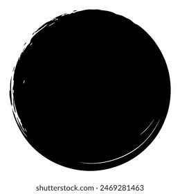 Create minimalist art with a black circle as the main focus, clean design, bold contrast