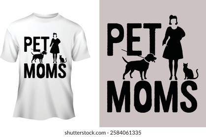 A create minimalist typography calligraphy silhouette vector Pet mom