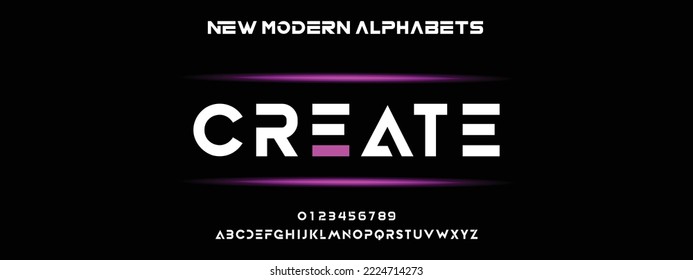 CREATE Modern Bold Font. Regular Italic Number Typography urban style alphabet fonts for fashion, sport, technology, digital, movie, logo design, vector illustration