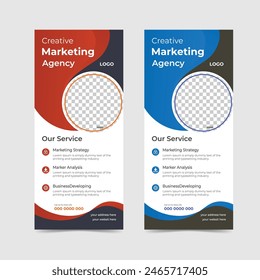 Create a modern corporate business flyer template for your firm. A creative business flyer with an abstract layout.
