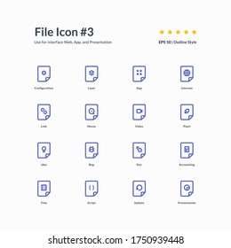 create new file app icon set interface part 3 vector graphic design illustration for interface mobile web presentation