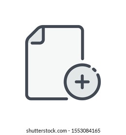 Create new file color line icon. Add document vector outline colorful sign.