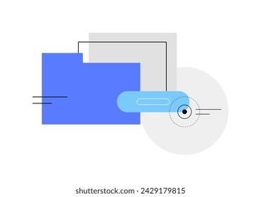 Create new folder. PC work . Simple flat illustration. Vector file.