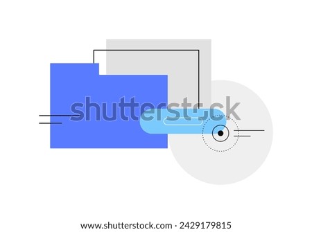 Create new folder. PC work . Simple flat illustration. Vector file.