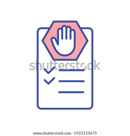 Create no list RGB color icon. List of personal restrictions. Self care practice. Checklist for things to avoid. Check limitations. Conscious living and mindfulness. Isolated vector illustration Stock photo © 