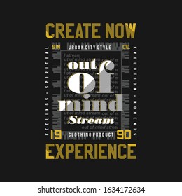create now graphic design t shirt vector illustration