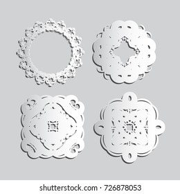 Create a Paper White and black Vintage frames and scroll elements,Floral background design, luxury mandala