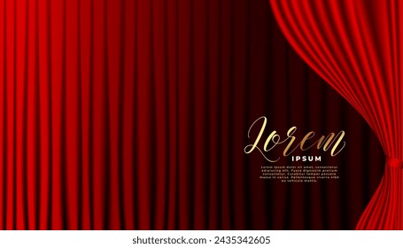 create perfect theatrical atmosphere with red textile curtain banner vector