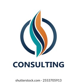 Create a professional consulting logo with an abstract symbol representing strategy and expertise. Perfect for businesses seeking a modern, clean design in vector logo illustration.