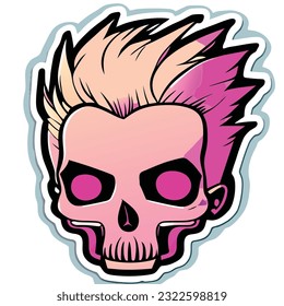 Create a punk sticker Lil Peep type skull design