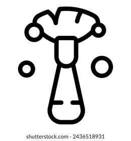 Create radiant makeup icon outline vector. Professional brush applicator. Beauty cosmetics artist