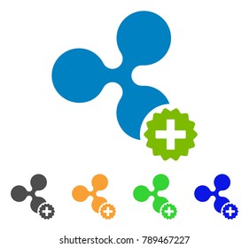 Create Ripple icon. Vector illustration style is a flat iconic create ripple symbol with gray, yellow, green, blue color versions. Designed for web and software interfaces.