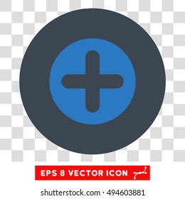 Create round icon. Vector EPS illustration style is flat iconic bicolor symbol, smooth blue colors, transparent background.