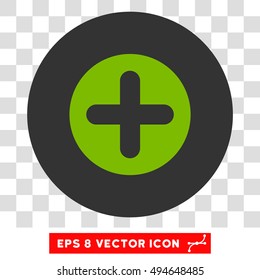 Create round icon. Vector EPS illustration style is flat iconic bicolor symbol, eco green and gray colors, transparent background.