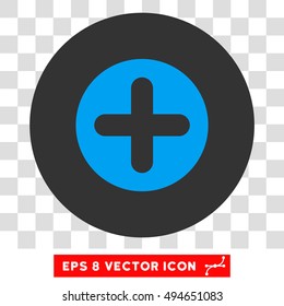 Create round icon. Vector EPS illustration style is flat iconic bicolor symbol, blue and gray colors, transparent background.