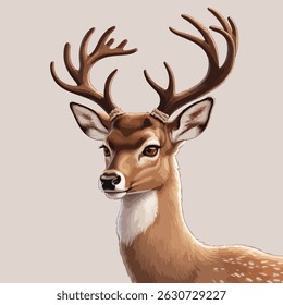 Create a serene deer head sticker