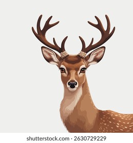 Create a serene deer head sticker