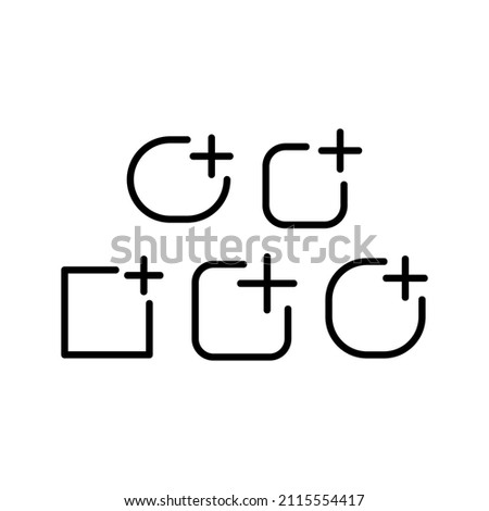 Create set icon isolated on white background