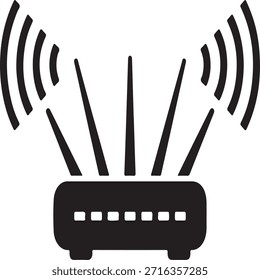 Crear silueta router inalámbrico Víctor Imagen blanco y negro 