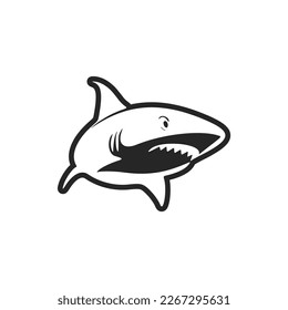 Create a sleek shark logo in black and white for your brand!