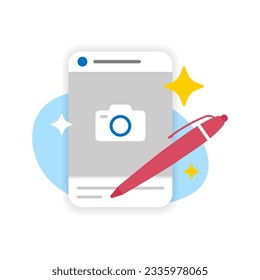 create social media content concept illustration flat design vector eps10. modern graphic element for landing page, empty state ui, infographic, icon