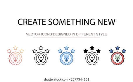 Create Something New icon design with white background stock illustration