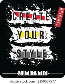 Create something new quote in modern typography. Design for your wall graphics, typographic poster, web design and office space graphics.
