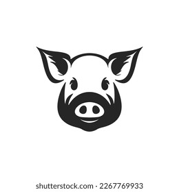 Create a sophisticated black and white pig logo for your brand.