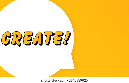 Create speech bubble. Bold outline, comic style shape, vibrant background, dialog element, visual communication, announcement layout, message highlight, template for interaction.