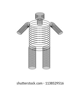 create spring robot from ellipse line design by vector on white background