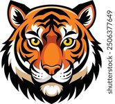 Create a striking tiger face illustration, focusing on the animal