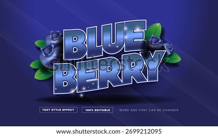 Create stunning blueberry text effects with this editable graphic, perfect for vibrant designs and eye catching typography projects with a modern twist
