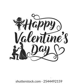 Create stunning designs with a romantic Valentine's Day typography vector. Ideal for cards, banners, and digital art, bringing love and elegance to your projects.