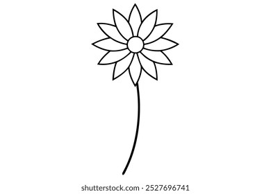 Create stunning designs with this bachelor's button flower line art vector illustration, perfect for prints, stationery, and other creative projects